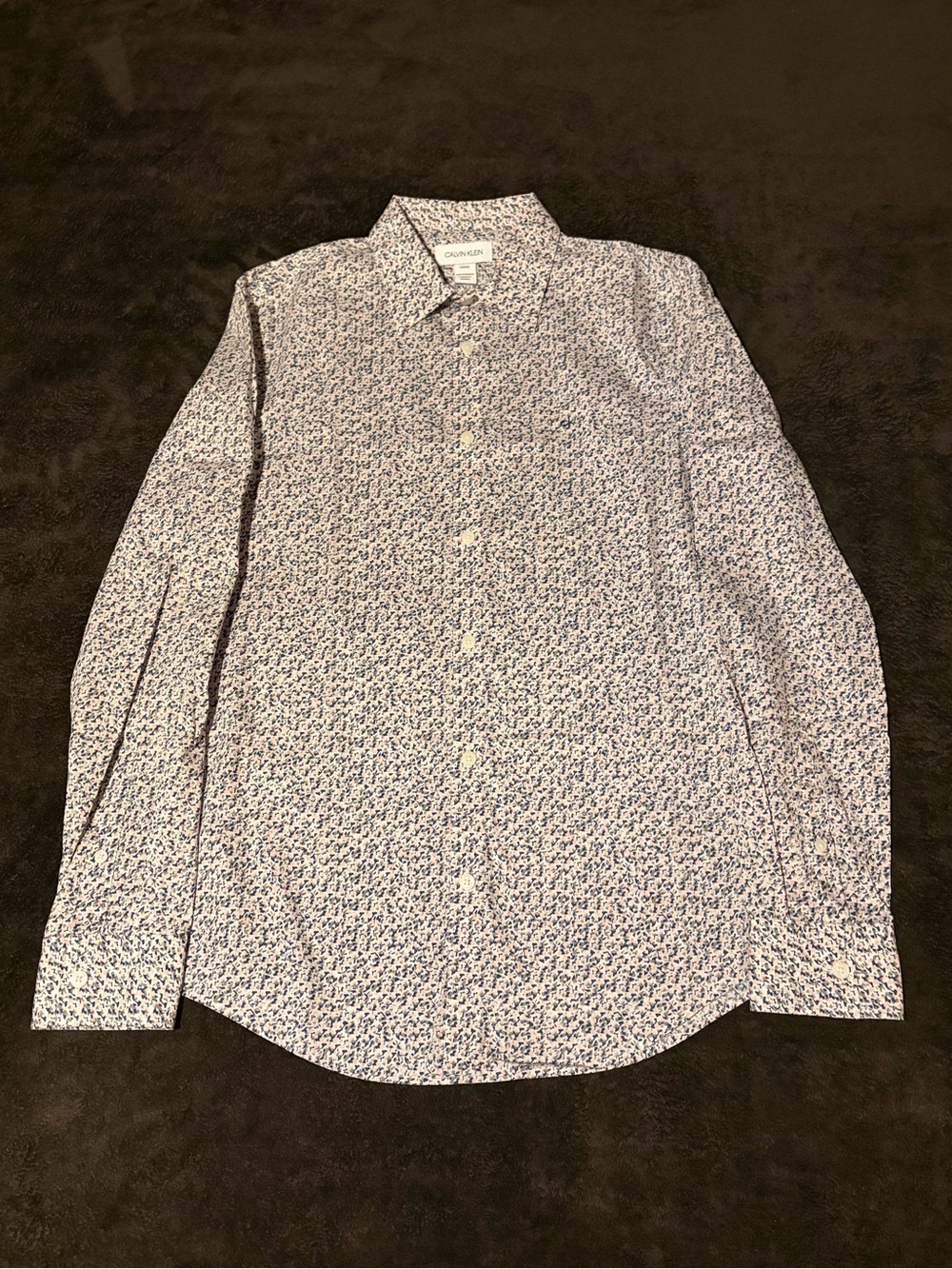 Calvin Klein Micro Floral Print Button Down